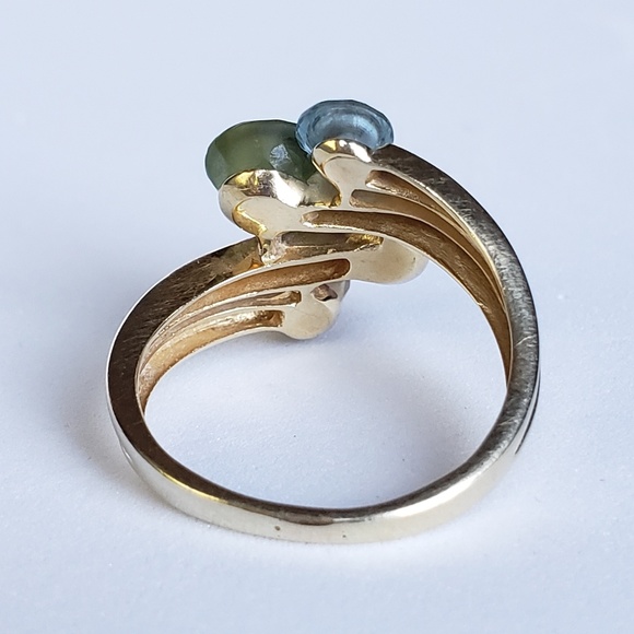 SOLD Unique 14k Gemstone Spinning Circle Ring - Picture 4 of 7